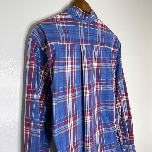 Vineyard Vines Blue Red Long Sleeve Plaid Button Up Whale Shirt Size Small Men's - Picture 9 of 10